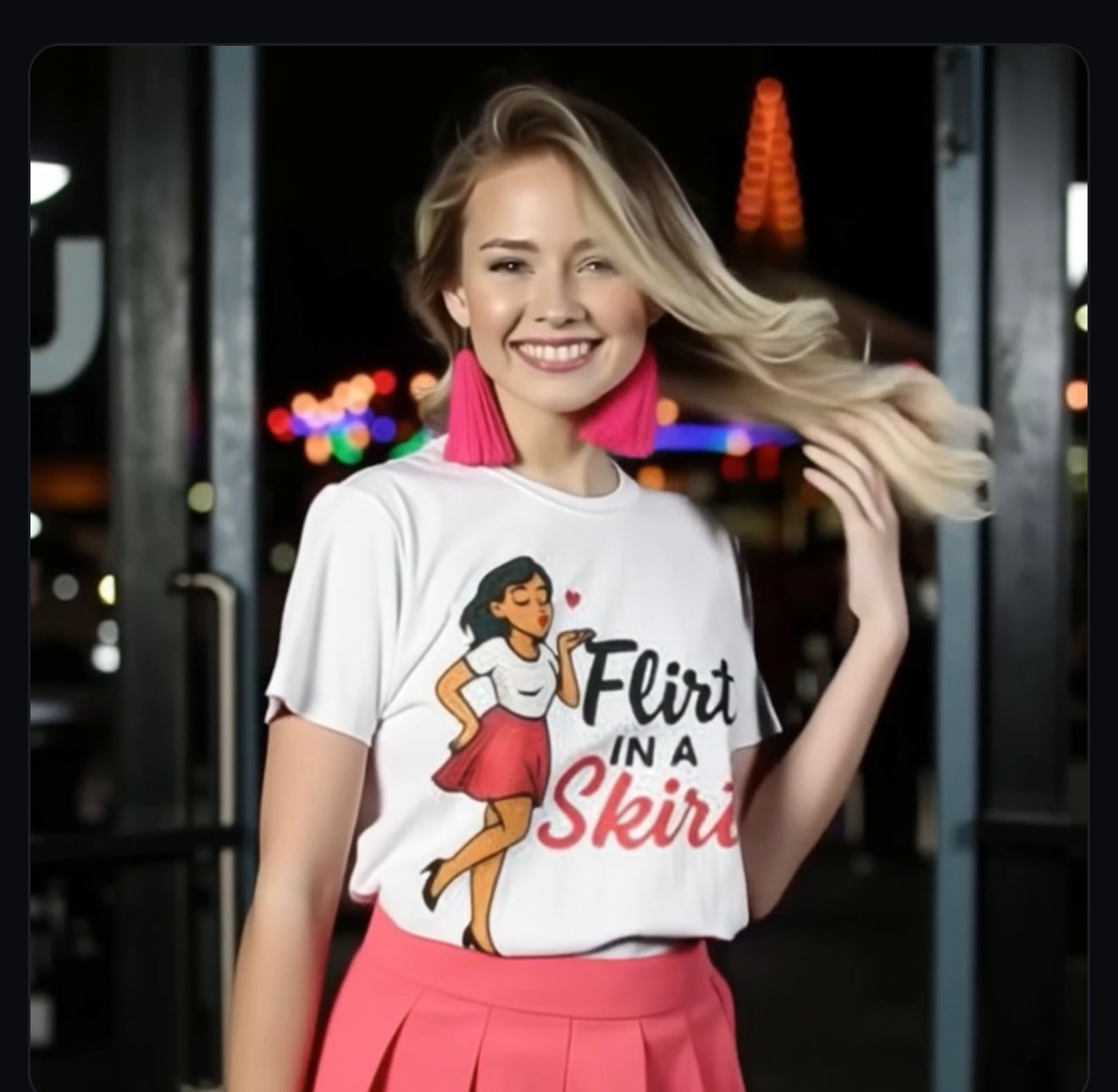Flirt In A Skirt Graphic T-shirt