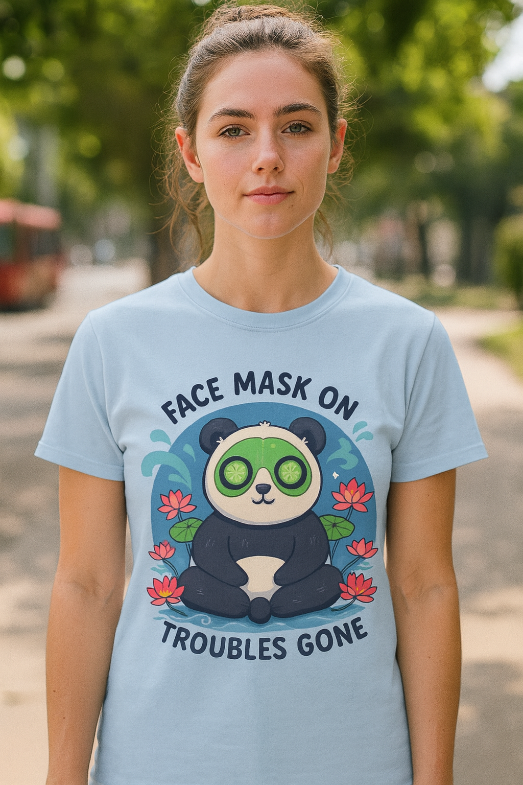 Cute Panda Face Mask T-Shirt