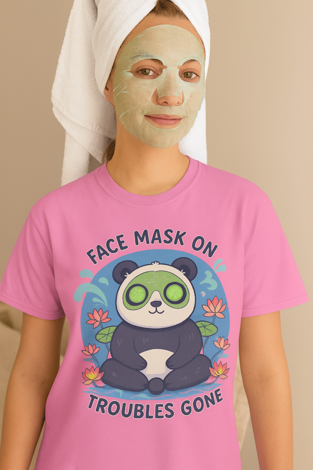 Cute Panda Face Mask T-Shirt